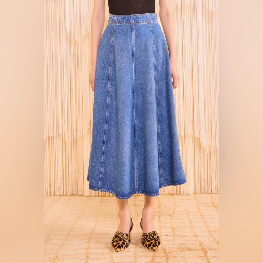 ULLA JOHNSON The Uma Midi Denim Skirt NWT - Picture 4 of 9